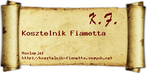 Kosztelnik Fiametta névjegykártya