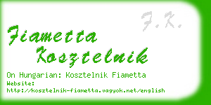 fiametta kosztelnik business card